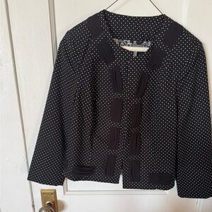 CAbi Black and White Paisley Dot jacket